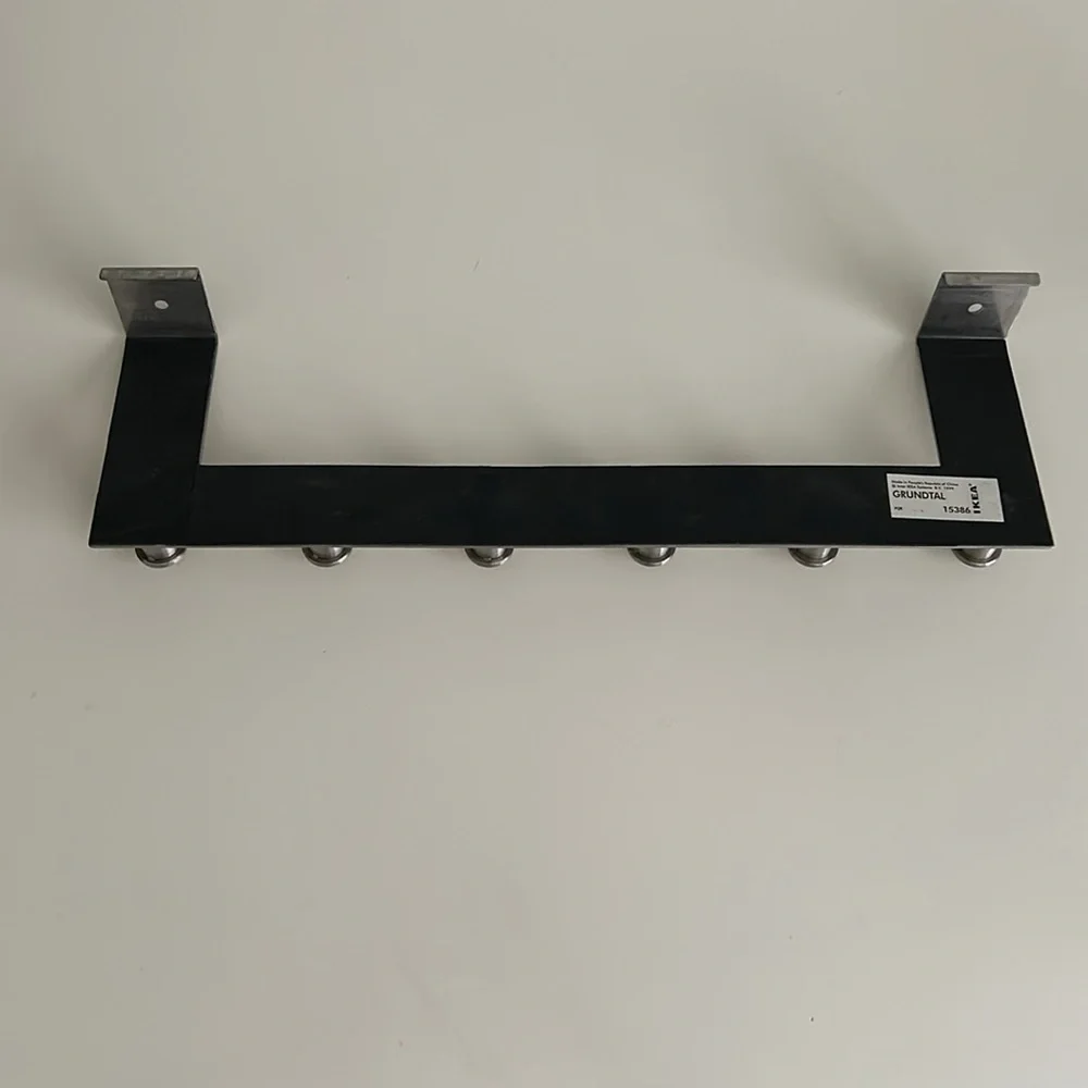 IKEA GRUNDTAL Stainless Steel Over-the-Door Hook Rack 6 Hooks Matte